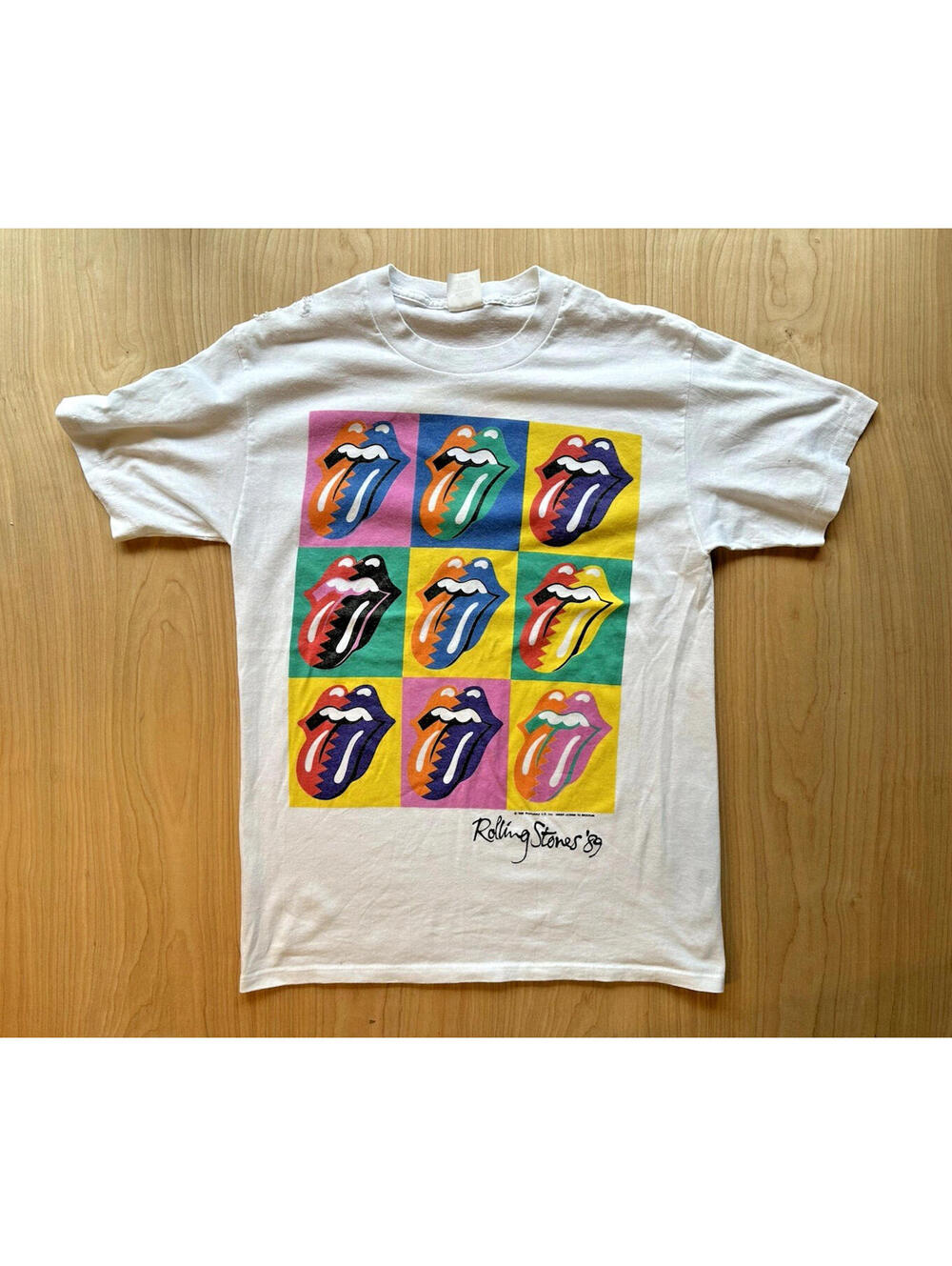 ROLLING STONES tour 1989 Andy Warhol VINTAGE t shirt alternate back rare
